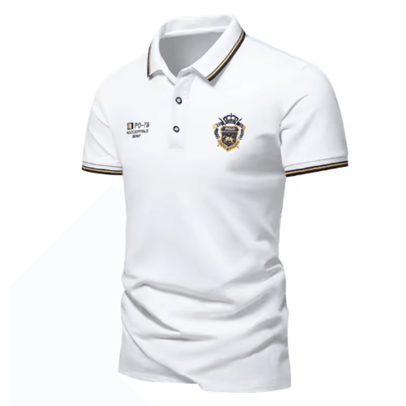 Mens Embroidered Polo Shirt Lightweight Breathable Summer Casual Top 5