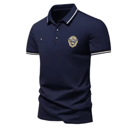 mens embroidered polo shirt lightweight breathable summer casual top