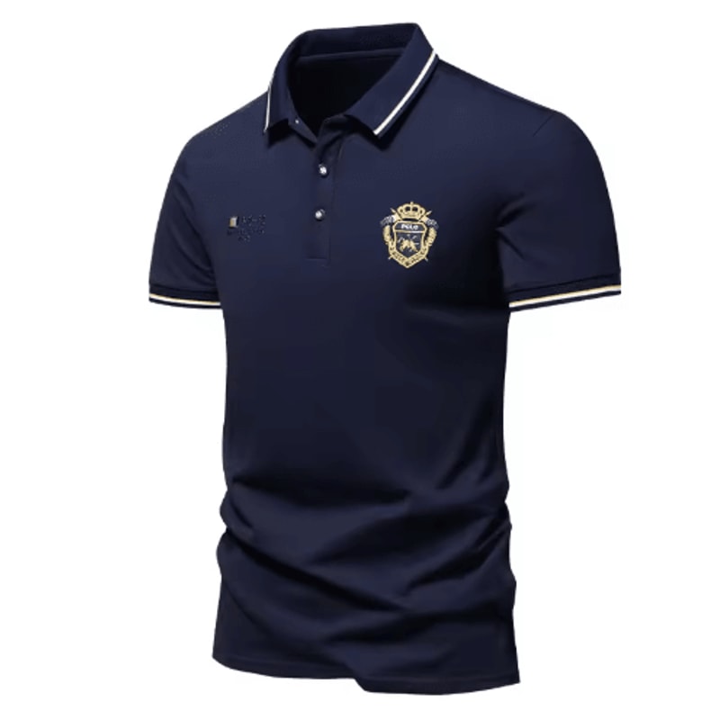 Mens Embroidered Polo Shirt Lightweight Breathable Summer Casual Top 0