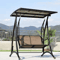 Outdoor Swing Rocking Chair 3 Person Hanging Reclining Bed For Balcony Garden And Patio 2