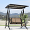Outdoor Swing Rocking Chair 3 Person Hanging Reclining Bed For Balcony Garden And Patio 2