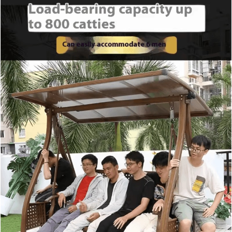 Outdoor Swing Rocking Chair 3 Person Hanging Reclining Bed For Balcony Garden And Patio 0