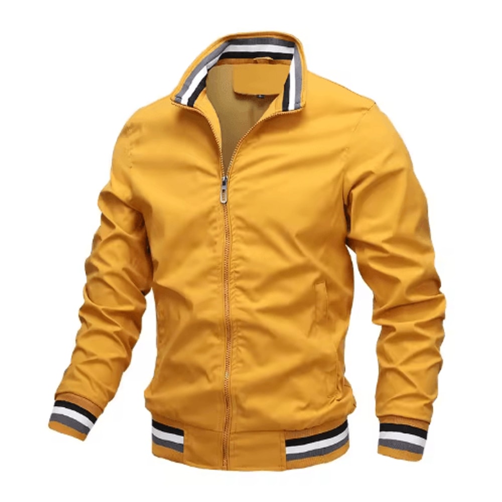 Mens Stand Collar Zipper Jacket Waterproof Outdoor Windbreaker Bomber Coat 1