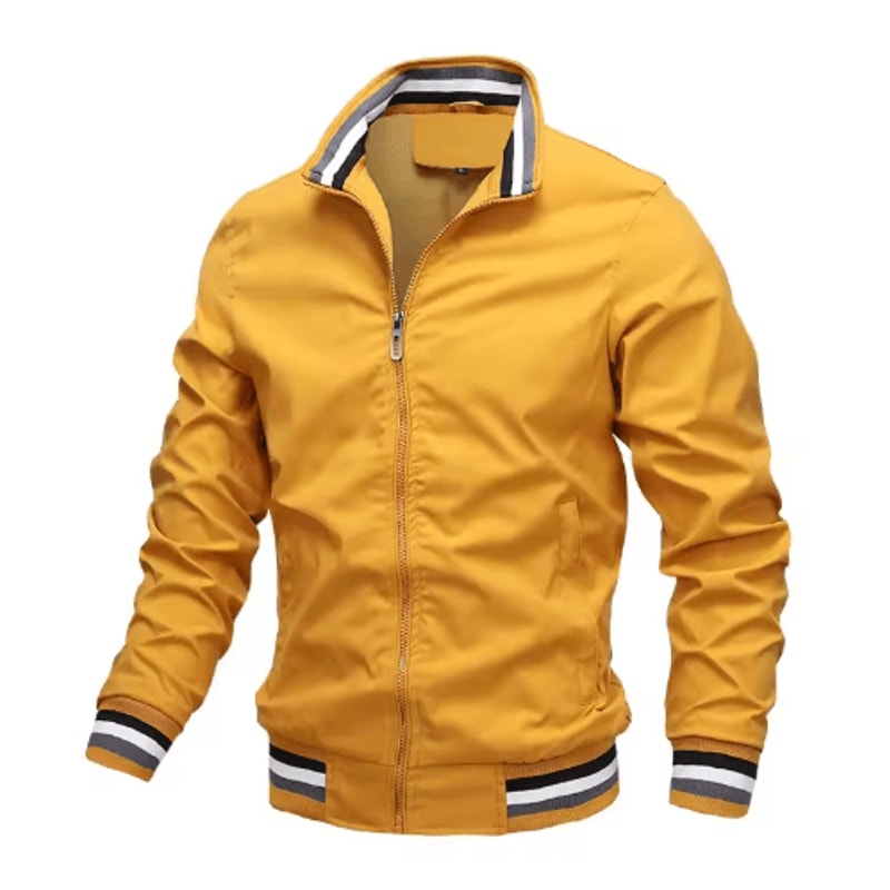 Mens Stand Collar Zipper Jacket Waterproof Outdoor Windbreaker Bomber Coat 1