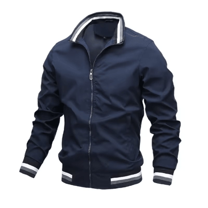 Mens Stand Collar Zipper Jacket Waterproof Outdoor Windbreaker Bomber Coat 4