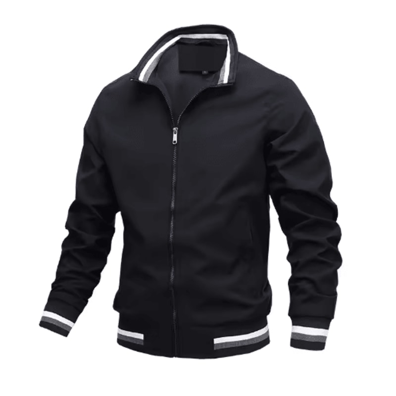 Mens Stand Collar Zipper Jacket Waterproof Outdoor Windbreaker Bomber Coat 0