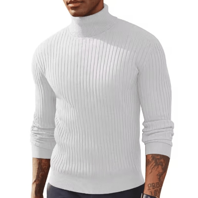 Mens Slim Fit Turtleneck Sweater Warm Knitted Long Sleeve Pullover 8