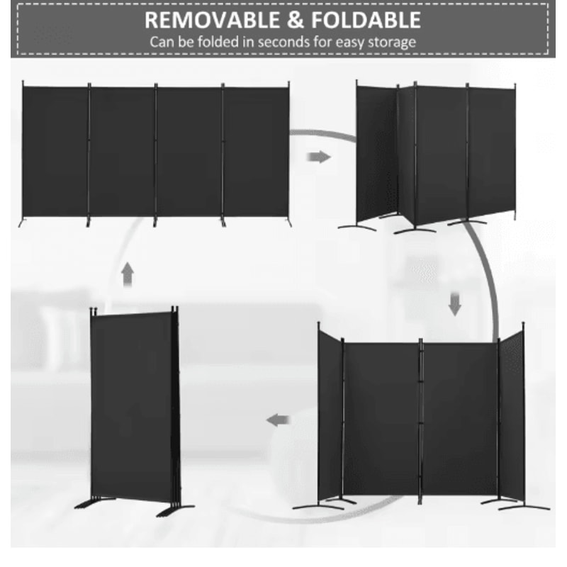 Iron Mobile Office Partition Screen Push Pull Folding Divider For Office And Hotel 4