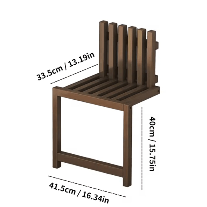 Foldable Bamboo Shoe Stool Wall Mounted Waterproof Shower Seat For Small Spaces 1