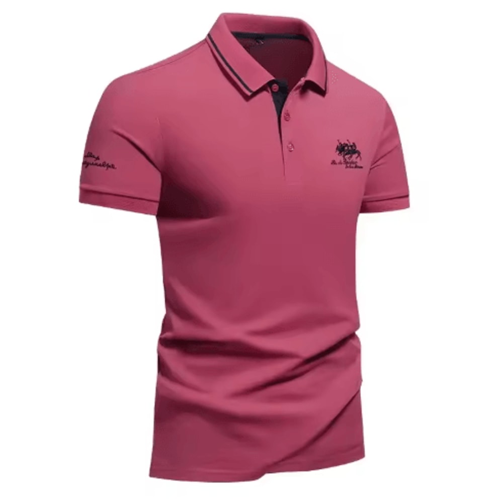 Mens Summer Embroidered Polo Shirt Lightweight Casual Lapel Tee For Streetwear And Business 1