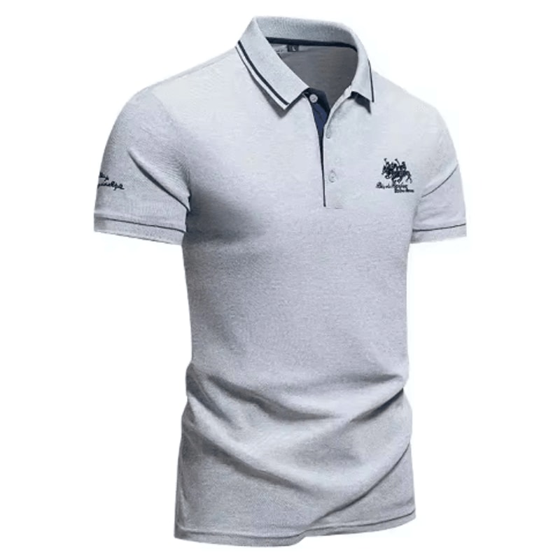 Mens Summer Embroidered Polo Shirt Lightweight Casual Lapel Tee For Streetwear And Business 2