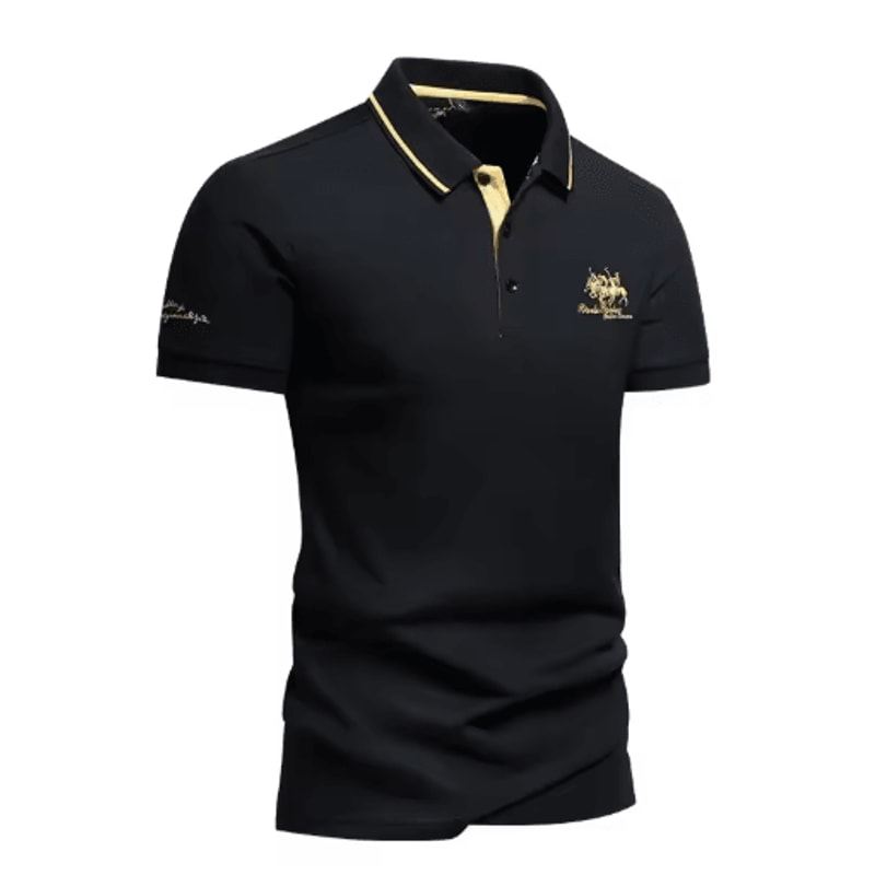 Mens Summer Embroidered Polo Shirt Lightweight Casual Lapel Tee For Streetwear And Business 4