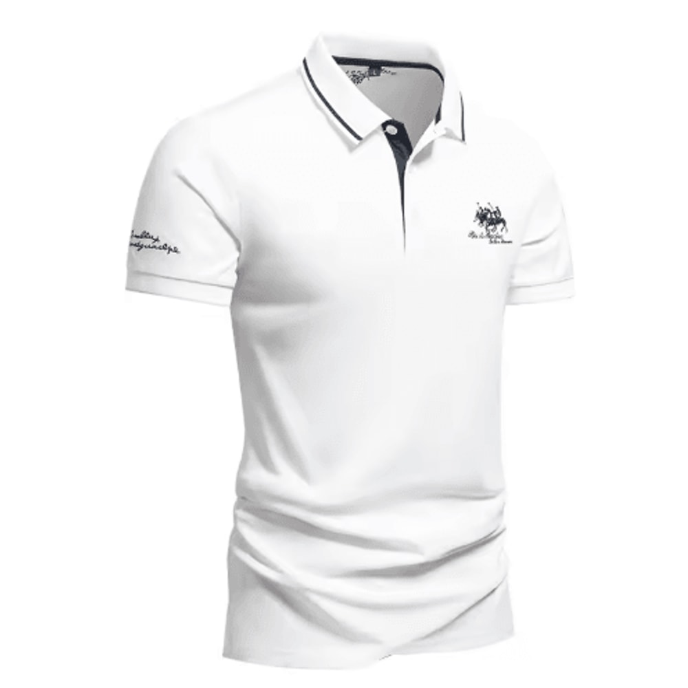 Mens Summer Embroidered Polo Shirt Lightweight Casual Lapel Tee For Streetwear And Business 5