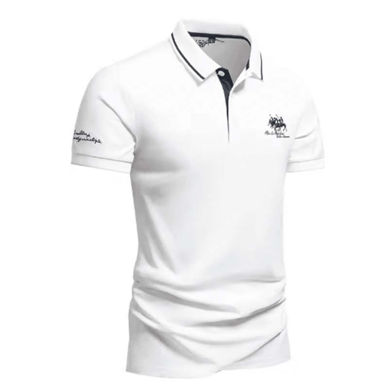 Mens Summer Embroidered Polo Shirt Lightweight Casual Lapel Tee For Streetwear And Business 5