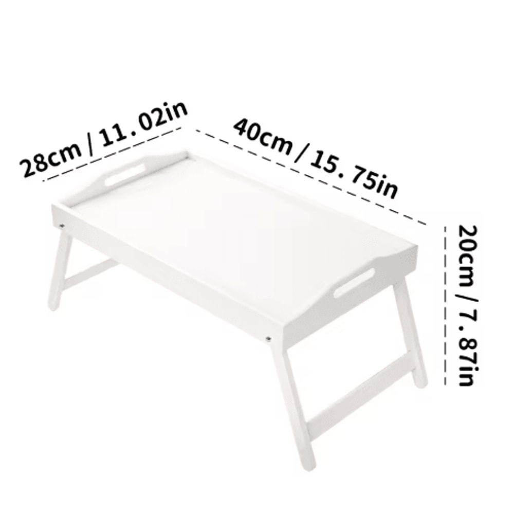 Bamboo Breakfast Bed Tray With Folding Legs Sofa Laptop And Snack Serving Tray Black White 1