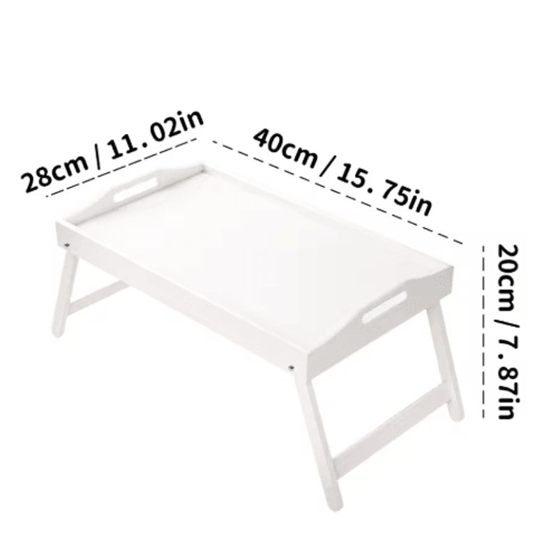 Bamboo Breakfast Bed Tray With Folding Legs Sofa Laptop And Snack Serving Tray Black White 1