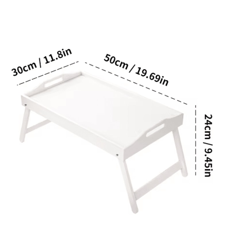 Bamboo Breakfast Bed Tray With Folding Legs Sofa Laptop And Snack Serving Tray Black White 2