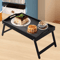 Bamboo Breakfast Bed Tray With Folding Legs Sofa Laptop And Snack Serving Tray Black White 7