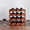 Bamboo Multi Tier Wine Rack Vintage Solid Wood Tabletop Display For Home And Bar 8
