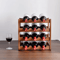 Bamboo Multi Tier Wine Rack Vintage Solid Wood Tabletop Display For Home And Bar 8