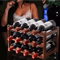 Bamboo Multi Tier Wine Rack Vintage Solid Wood Tabletop Display For Home And Bar 0