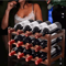 Bamboo Multi Tier Wine Rack Vintage Solid Wood Tabletop Display For Home And Bar 0
