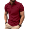 Mens Summer Solid Color Polo Shirt Lightweight Short Sleeve Lapel Tee For Casual And Jogging Wear 6