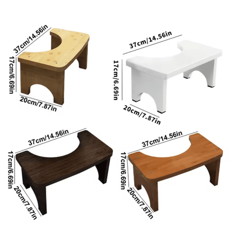 Bamboo Toilet Stool For Adults Curved Squat Potty Stool Portable Constipation Relief Helper 7