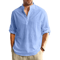 Mens Long Sleeve Henley Shirt Lightweight Cotton Button Tee For Business And Streetwear 5