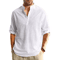 Mens Long Sleeve Henley Shirt Lightweight Cotton Button Tee For Business And Streetwear 0