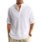 Mens Long Sleeve Henley Shirt Lightweight Cotton Button Tee For Business And Streetwear 0