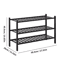2 To 3 Tier Stackable Bamboo Shoe Rack Freestanding Entryway And Closet Organizer Black 2