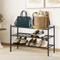 2 To 3 Tier Stackable Bamboo Shoe Rack Freestanding Entryway And Closet Organizer Black 5