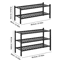 2 To 3 Tier Stackable Bamboo Shoe Rack Freestanding Entryway And Closet Organizer Black 6