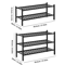 2 To 3 Tier Stackable Bamboo Shoe Rack Freestanding Entryway And Closet Organizer Black 6