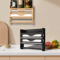 Bamboo Foil And Cling Film Organizer With Cutter Wall Mounted Kitchen Storage And Paper Towel Holde 4
