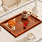 Wooden Serving Tray Set 3 Piece Breakfast Party And Storage Trays With Metal Handles Brown 8