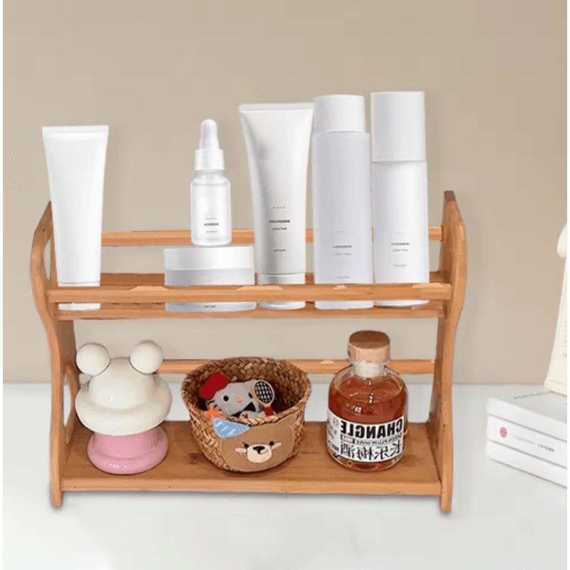 Bamboo Multi Functional Spice Rack And Organizer Kitchen Bathroom And Home Storage 2