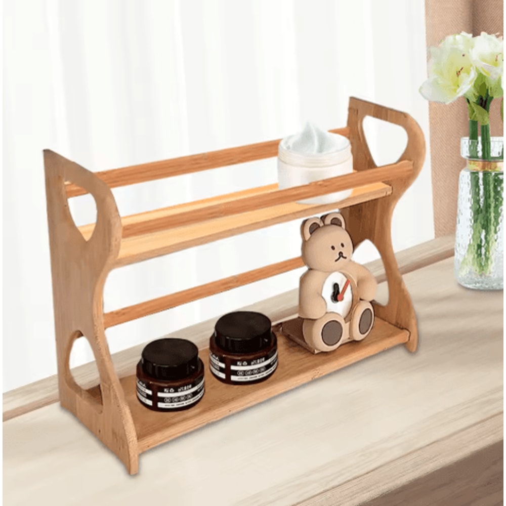 Bamboo Multi Functional Spice Rack And Organizer Kitchen Bathroom And Home Storage 4