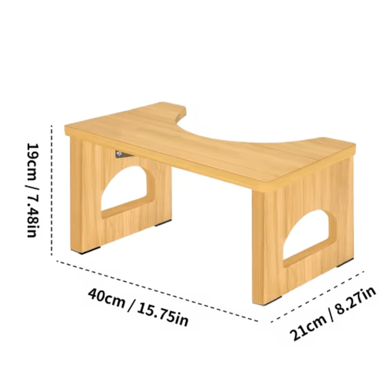 Folding Bamboo Toilet Stool Non Slip Space Saving Bathroom Stool For Kids And Adults 1