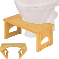 folding bamboo toilet stool non slip space saving bathroom stool for kids and adults