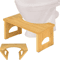 Folding Bamboo Toilet Stool Non Slip Space Saving Bathroom Stool For Kids And Adults 0