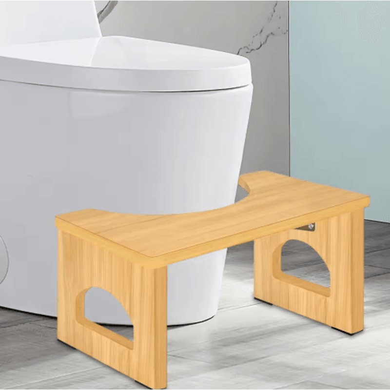 Folding Bamboo Toilet Stool Non Slip Space Saving Bathroom Stool For Kids And Adults 4