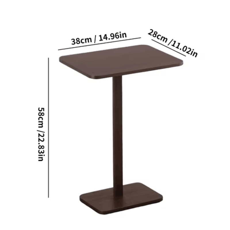 Bamboo C Shape Sofa Side Table Space Saving Armrest Tray And TV Snack Table Rustic Brown 5