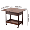 Extendable Foldable Dining Table With Drawer And Wheels Space Saving Farmhouse Table Walnut 5