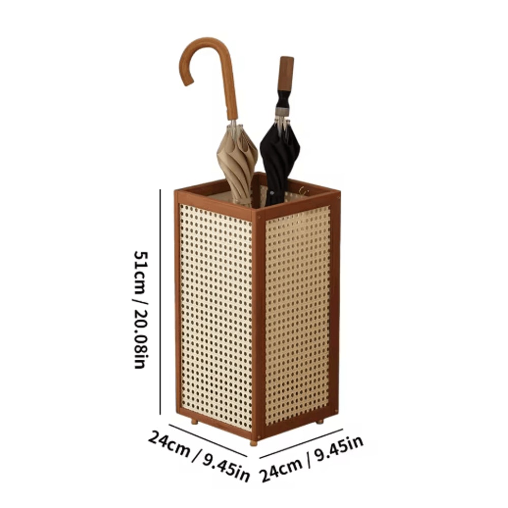 Bamboo Freestanding Umbrella Stand Cane Holder And Decorative Entryway Rack 1