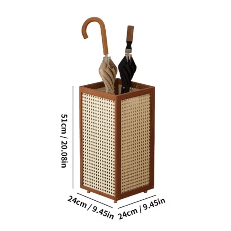 Bamboo Freestanding Umbrella Stand Cane Holder And Decorative Entryway Rack 1
