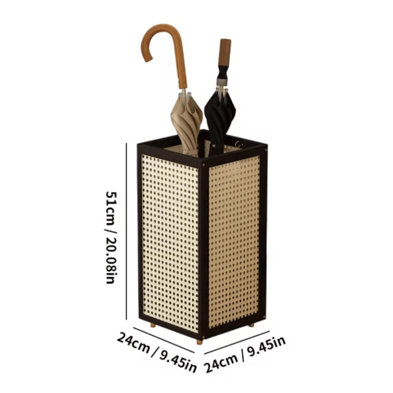 Bamboo Freestanding Umbrella Stand Cane Holder And Decorative Entryway Rack 2