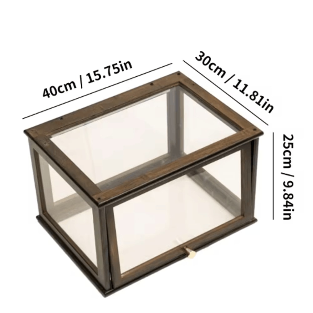 Bamboo Bread Box Large Capacity Stackable Kitchen Storage With Clear Window 1