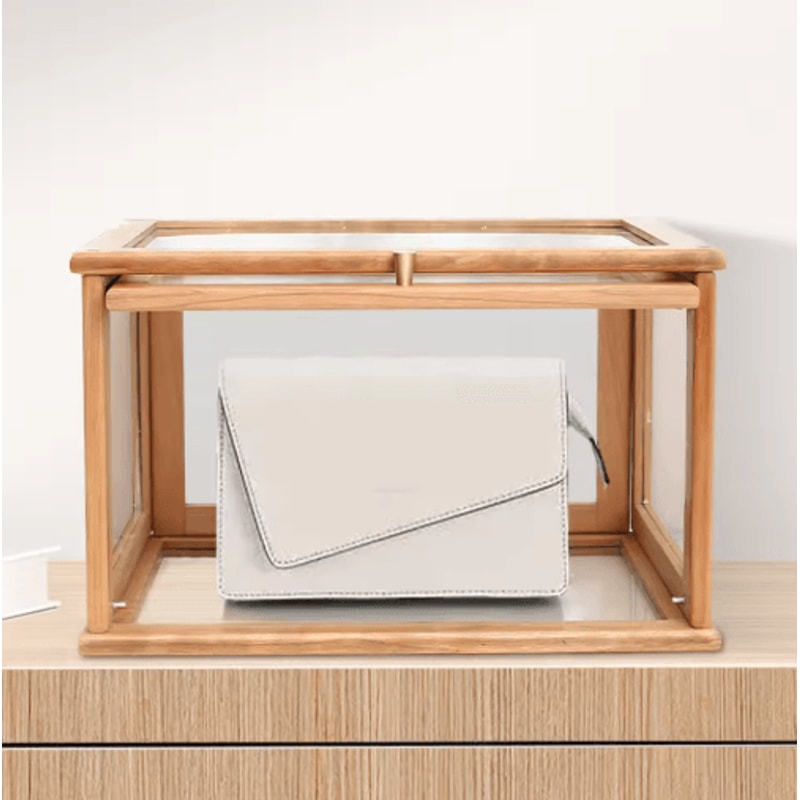 Bamboo Bread Box Large Capacity Stackable Kitchen Storage With Clear Window 6